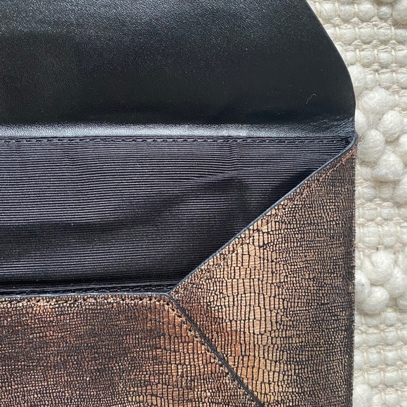 BCBG MAXAZRIA // Bronze Metallic Envelope Clutch - Picture 7 of 11